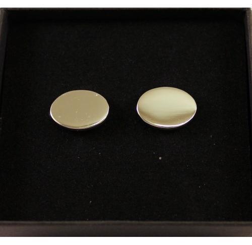 Customised Oval Nickel Plated Metal Cufflinks Gift Boxed
